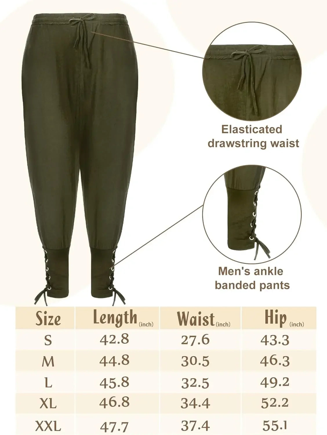 4 Pcs Halloween Men's Renaissance Costume Set Medieval Pirate Shirt Ankle Banded Pants Viking Belt Accessories