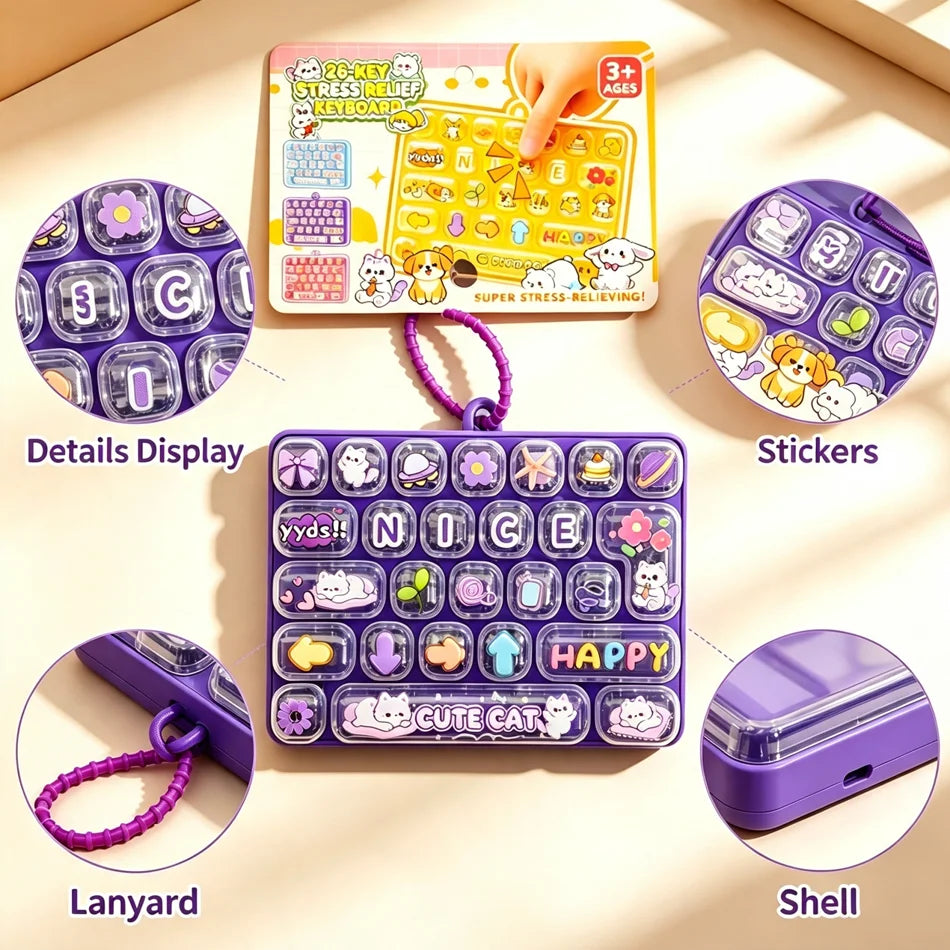 Mini Keyboard Fidget Clicker – 26-Key Pocket Toy