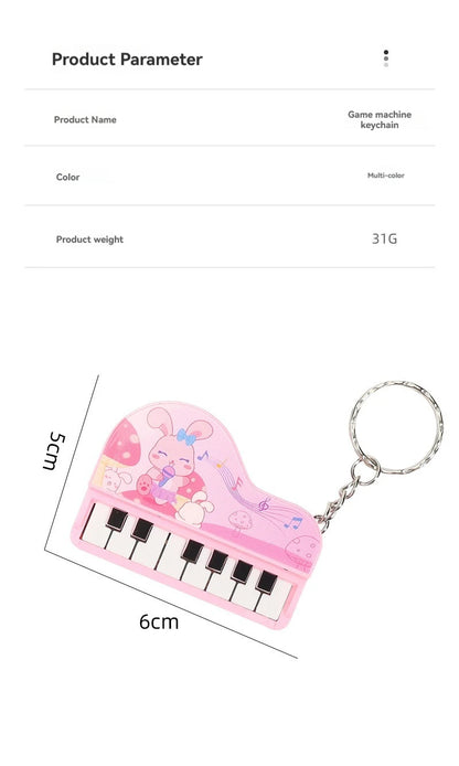 Mini Desktop Piano Keychain Cute Music Game Machine Colorful Bag Pendant Children's Educational Toy Easter Gift