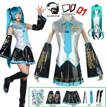 Cosplay Ensemble Complet En Cuir Argenté Tissu Costume  Cosplay Chapeaux Costume Tenue JK Robe De Marin Lycée Uniforme