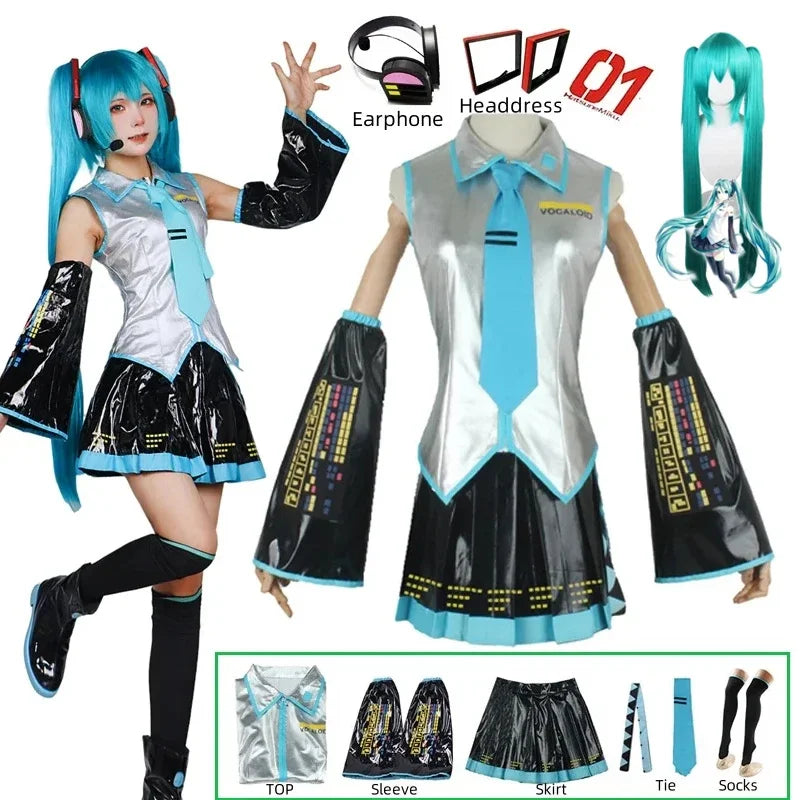 Cosplay Ensemble Complet En Cuir Argenté Tissu Costume  Cosplay Chapeaux Costume Tenue JK Robe De Marin Lycée Uniforme