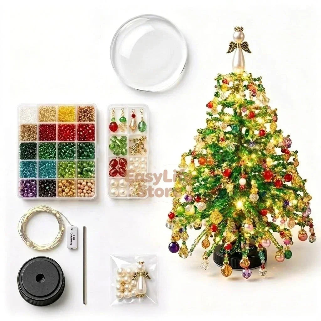 DIY Beaded Christmas Tree Kit Handmade Creative DIY Beading Project Set 3D Crystal Bead Holiday Craft Set for Women Men Home