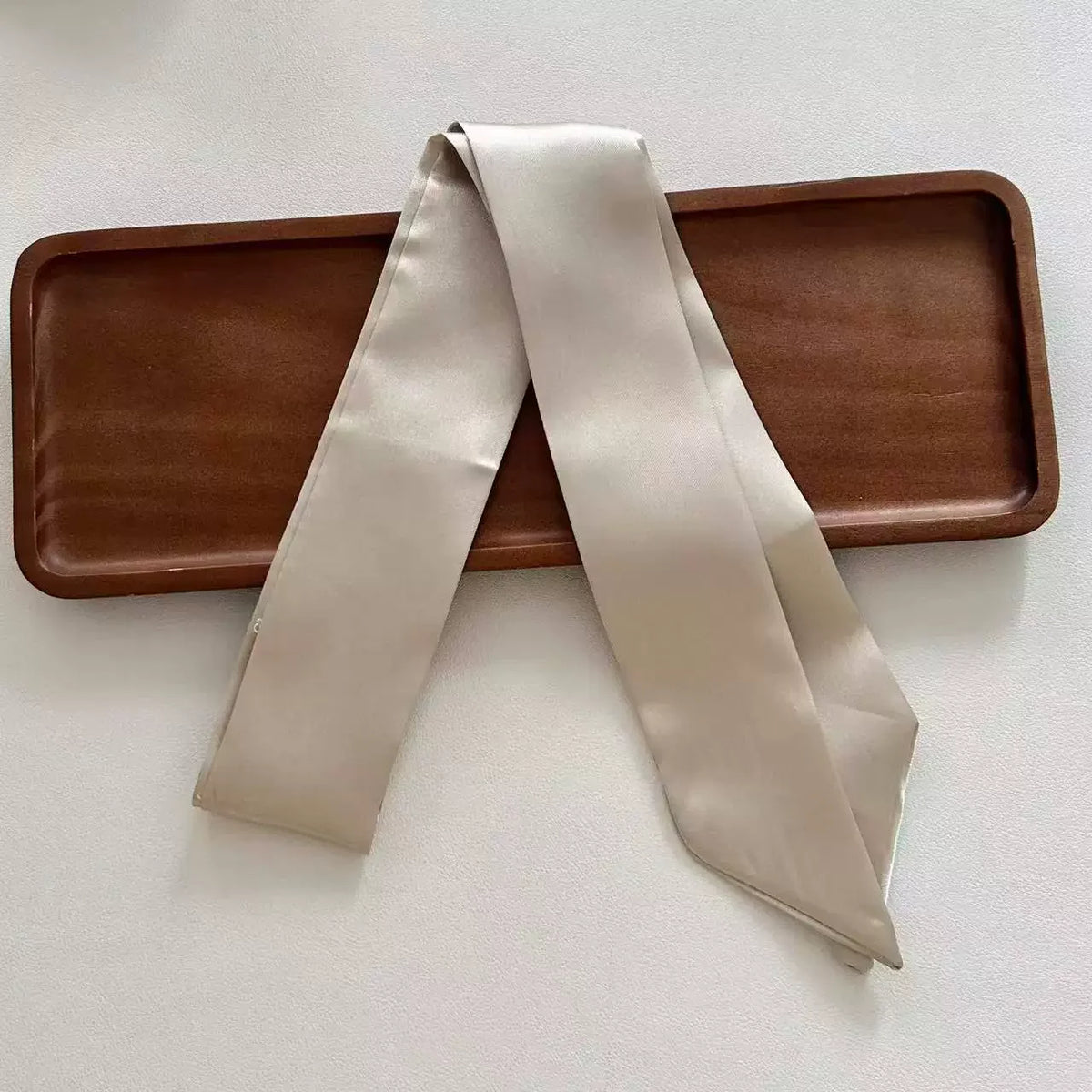 4.5x100cm Long Skinny Hair Scarf Women Imitation Silk Satin Headband Cute Neckerchief Solid Colors Ladies Fashion Bag Scarves