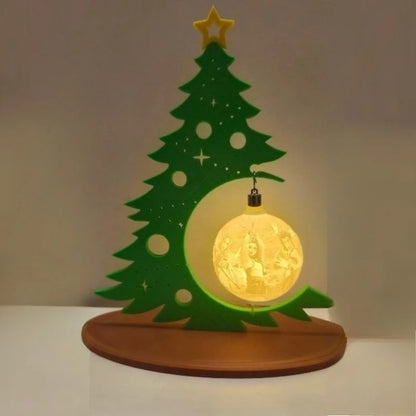 Creative Christmas Tree Decoration with DIY Ornament Ball Hollow Design Tabletop Xmas Decor for Home Party Festival Gift