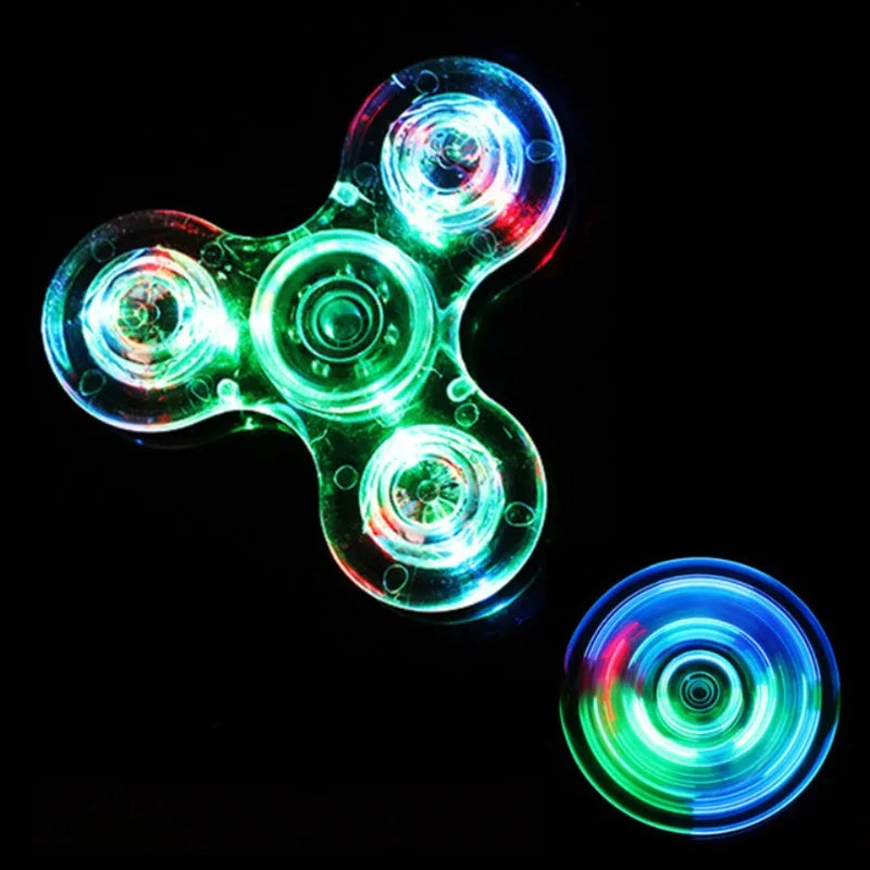 Luminous LED Light Fidget Spinner Hand Top Spinners Glow in Dark Light EDC Fidget Spinner Finger Stress Relief Toys
