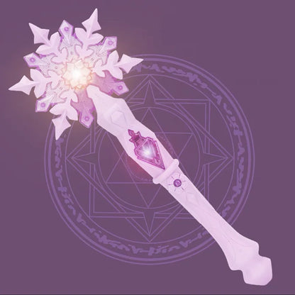 Princess Snow Wand Toy Snowflake Light Sound Sticks Kid Cosplay Fairy Girls Glowing Wands Christmas Halloween Children Toys