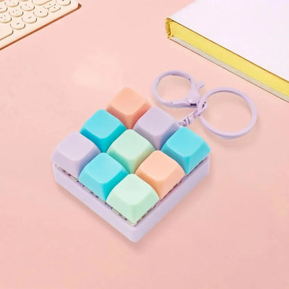 Fidget Decompression 9 Keyboard Key Toy For Adults Antistress Toys Boys Girls Anti Stress Finger Keyboard Games Keychain