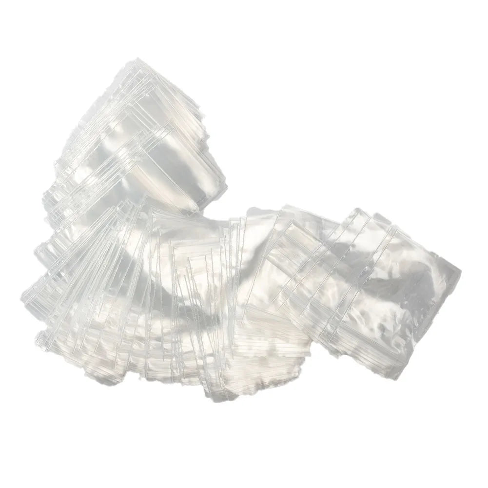 100Pcs Reclosable Clear Plastic Packaging Bags Strong Poly Zip Locks Baggies Grip Self Seal Resealable Baggy For Candy Packing