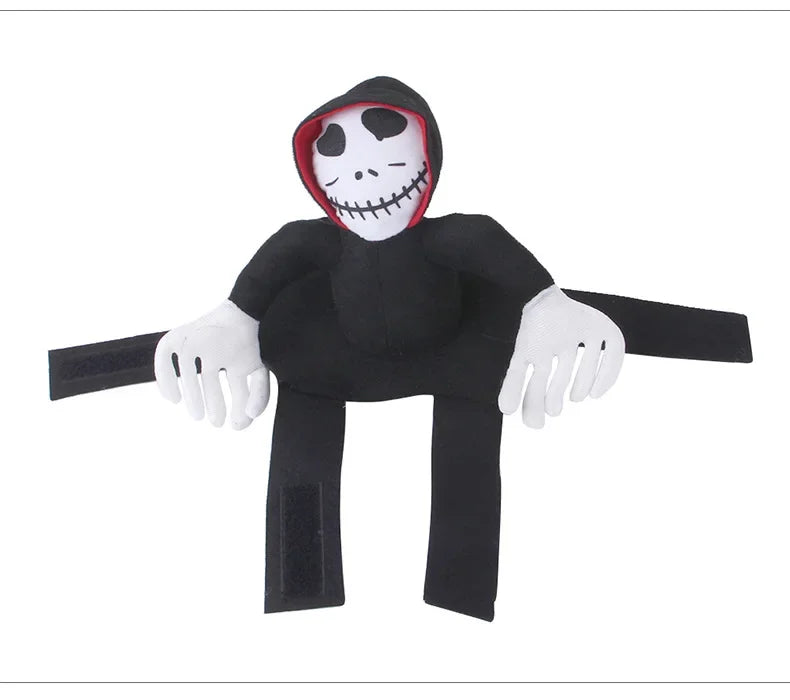 Halloween Pet Dog Costume Skeleton Reaper Rider Style Dog Cosplay Clothes Funny Riding Outfit Medium Large Dogs Party Dress‑up