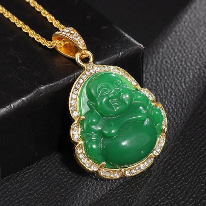 Can Open Bronze Mirror Box Pendant Women\'s Charm Retro Necklace Exquisite Handicrafts Oval Imitation Jade Jewelry Birthday Gift
