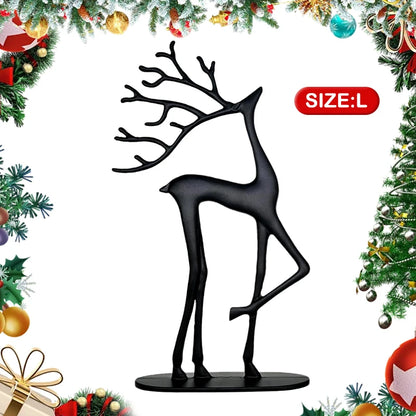 Reindeer Christmas Decor, Resin Reindeer Figurines, Modern Minimalist Xmas Sculpture, Elegant Indoor Holiday Decor