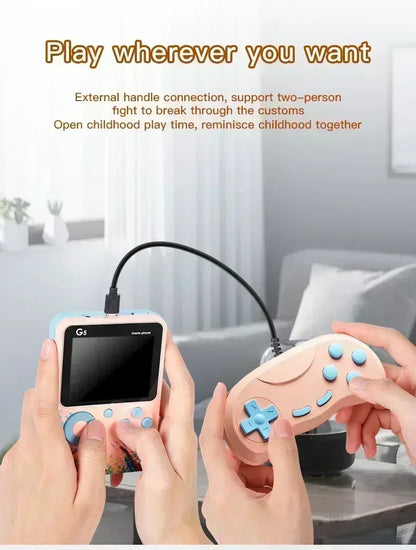 Retro G5 Portable Handheld Game Console 3 0Inch Screen 500 Classic Games Macaron Color 1020mAH Rechargeable Battery Gamepad