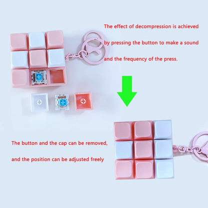 Fidget Decompression 1/9 /12Keyboard Key Toy For Adults Antistress Toys Boys Girls Anti Stress Finger Keyboard Games Keychain