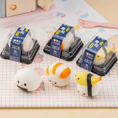 Sushi Squishy Food Simulation Toy Soft Sensory Squeeze Anti Stress Ball Mochi Squishy Abreact Vent Toy Party Gift Bag Stuffers