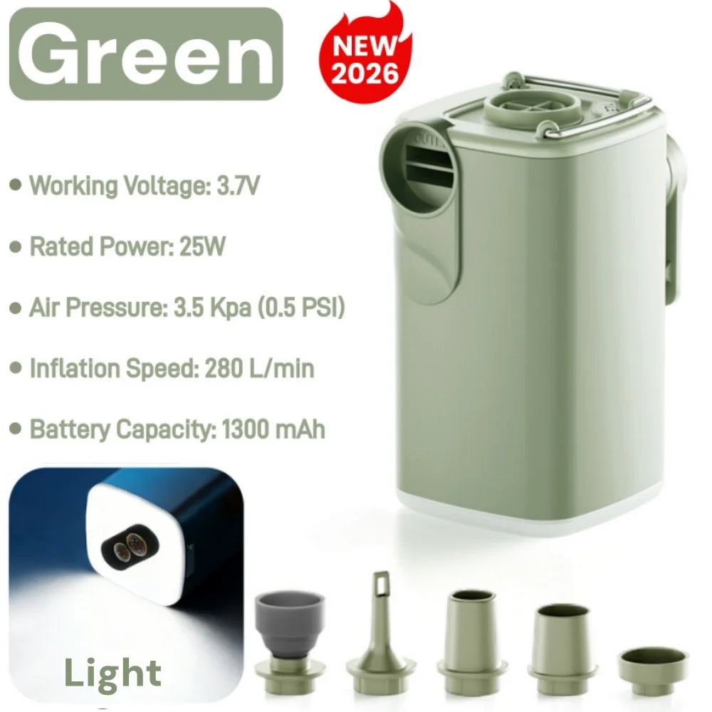 Mini Portable Air Pump with 1300mAh Battery USB Rechargeable to Inflate Deflate for Pool Floats, Air Bed, Vacuum Storage Bags