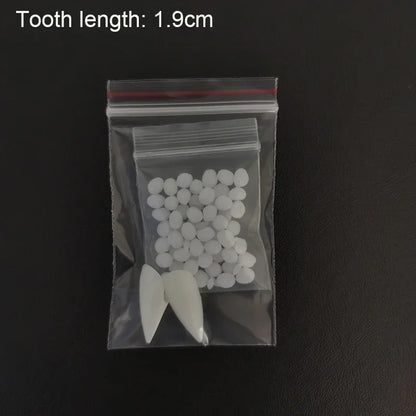 5Pairs Halloween Vampire Teeth Fangs Dentures Prop Party Costume DIY Cosplay Props Decor False Teeth Resin Fangs With Solid Glue