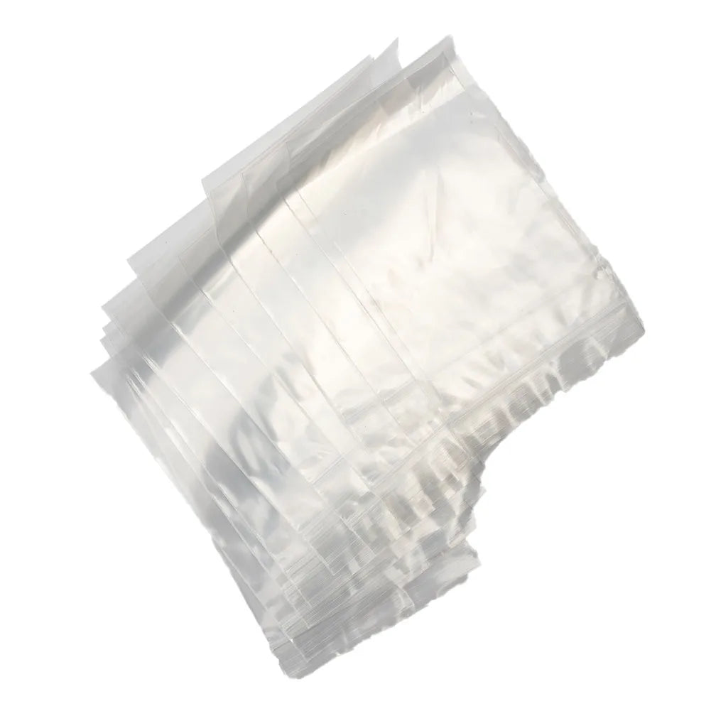 100Pcs Reclosable Clear Plastic Packaging Bags Strong Poly Zip Locks Baggies Grip Self Seal Resealable Baggy For Candy Packing