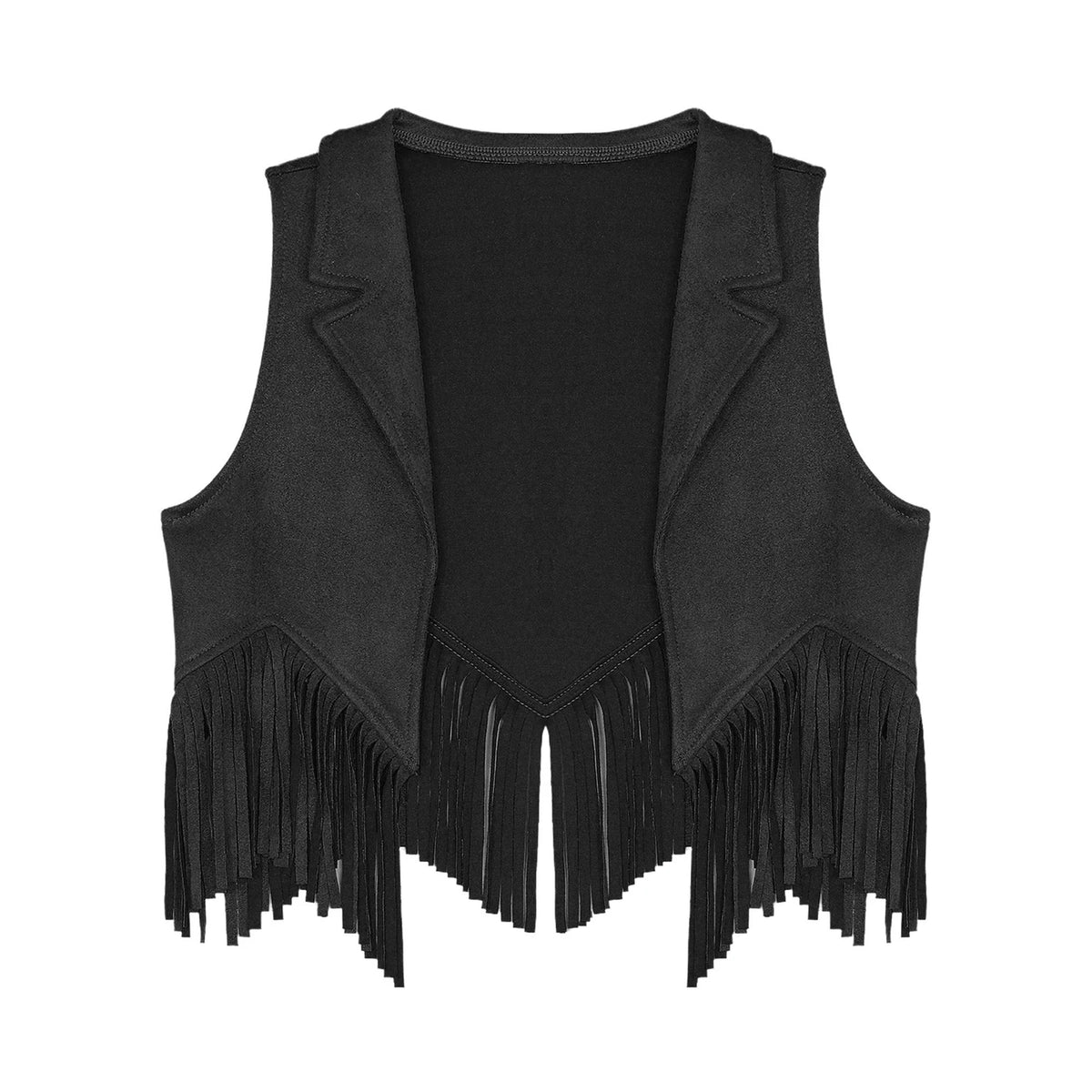 Kids Girl Boy Fringed Vest for Carnival Theme Party Tassels Top Open Front Waistcoat Child Halloween Western Cowboy Costumes