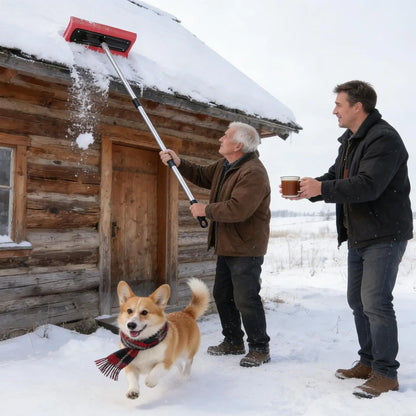 Snow Roof Rake with No-Scratch Head Foam Snow Broom Winter Snows Removal Tool Time Saving For Windshields Solar Panels