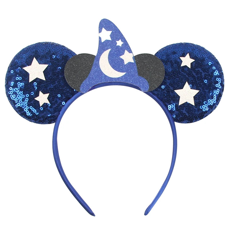 New Christmas Halloween Mouse Ears Headband Cartoon Sequin Bows Headband Birthday Party Princess Cosplay Costume For Women Adult