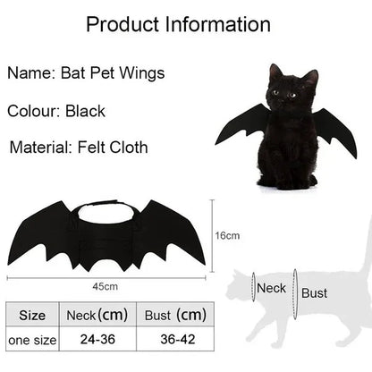 Halloween Cute Pet Clothes Black Bat Wings Harness Costume Cosplay Cat Kitten Dog Puppy Dress Kawaii Pet Clothes Party Gift