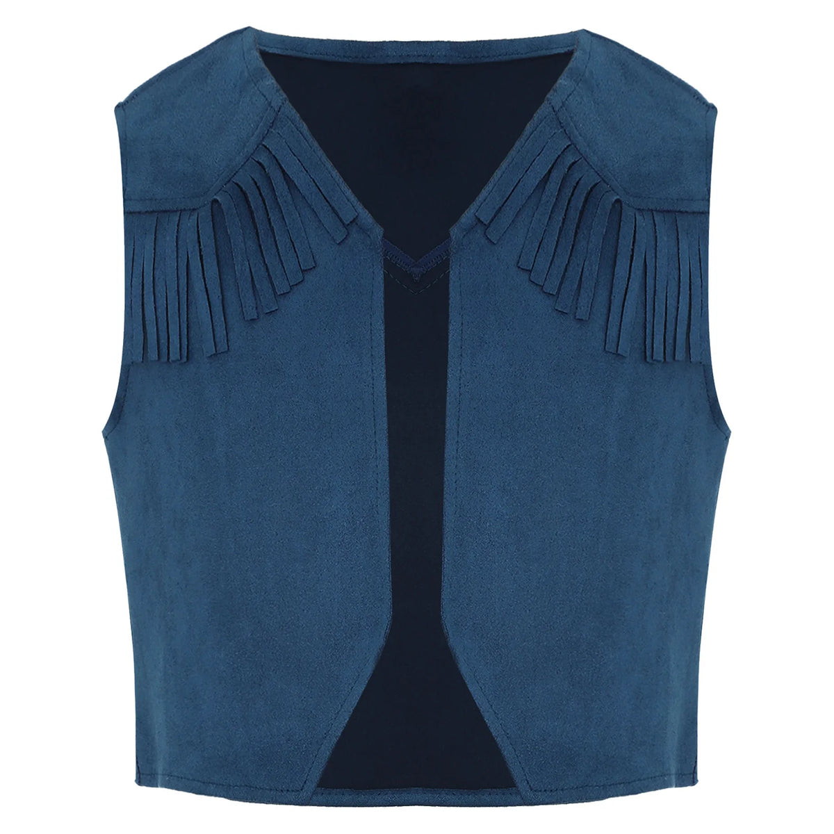 Kids Girl Boy Fringed Vest for Carnival Theme Party Tassels Top Open Front Waistcoat Child Halloween Western Cowboy Costumes
