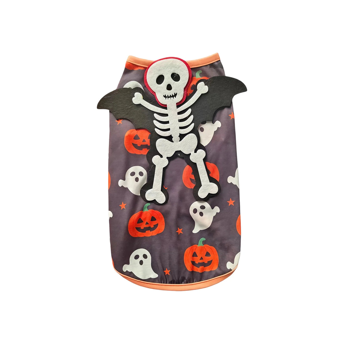 Halloween Pet Costume Funny Pumpkin and Bat Print Outfit for Small Dogs Pet Sleeveless Vest Pet Clothes Halloween Pet Vests