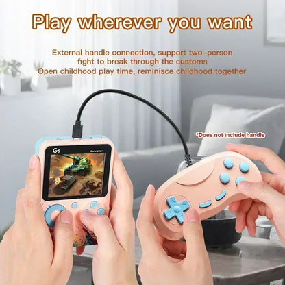 Retro G5 Portable Handheld Game Console 3 0Inch Screen 500 Classic Games Macaron Color 1020mAH Rechargeable Battery Gamepad