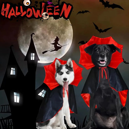 Halloween Dog Costumes Vampire Cape, Pet Cats Cosplay Costume Funny Clothes Cloak, Dog Mantle Apparel for Halloween Party