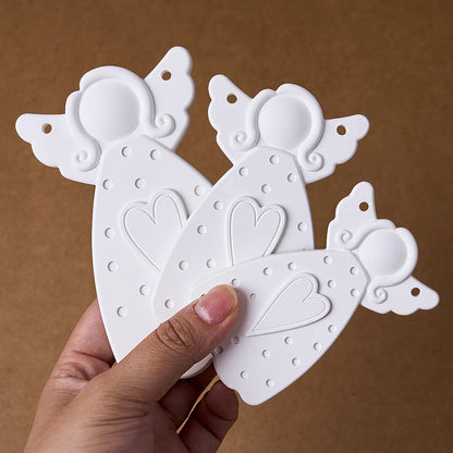 DIY Faceless Angel Silicone Mold Christmas Tree Hanging Ornament Plaster Concrete Resin Mould Heart Dot Texture Dress Girl Craft