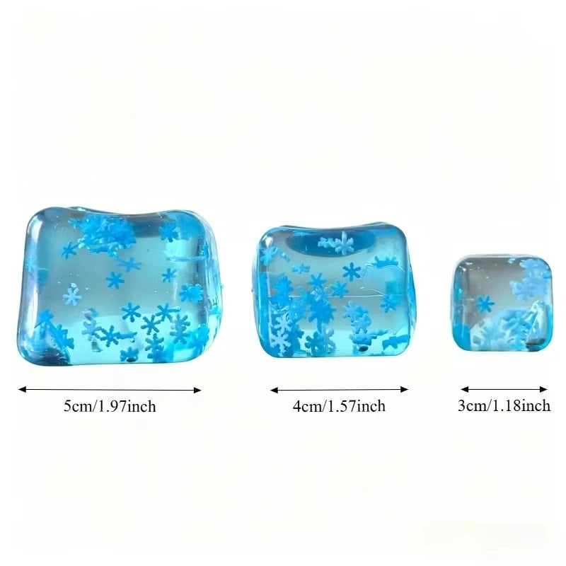 Squishy Snowflake Ice Cubes Slow Rising Sensory Fidget Toy Soft Ice Cube Stress Relief Squeeze Toys Hand Exercise Calming Tools