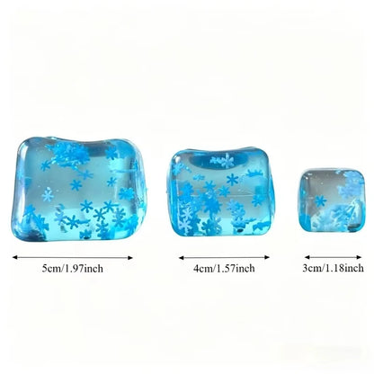 Squishy Snowflake Ice Cubes Slow Rising Sensory Fidget Toy Soft Ice Cube Stress Relief Squeeze Toys Hand Exercise Calming Tools