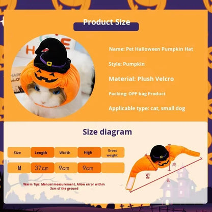 Halloween Pet Hat Funny Pumpkin Cat Headwear Cute Animal Costume Unique Pet Hood Festival Headgear For Halloween Party Pets