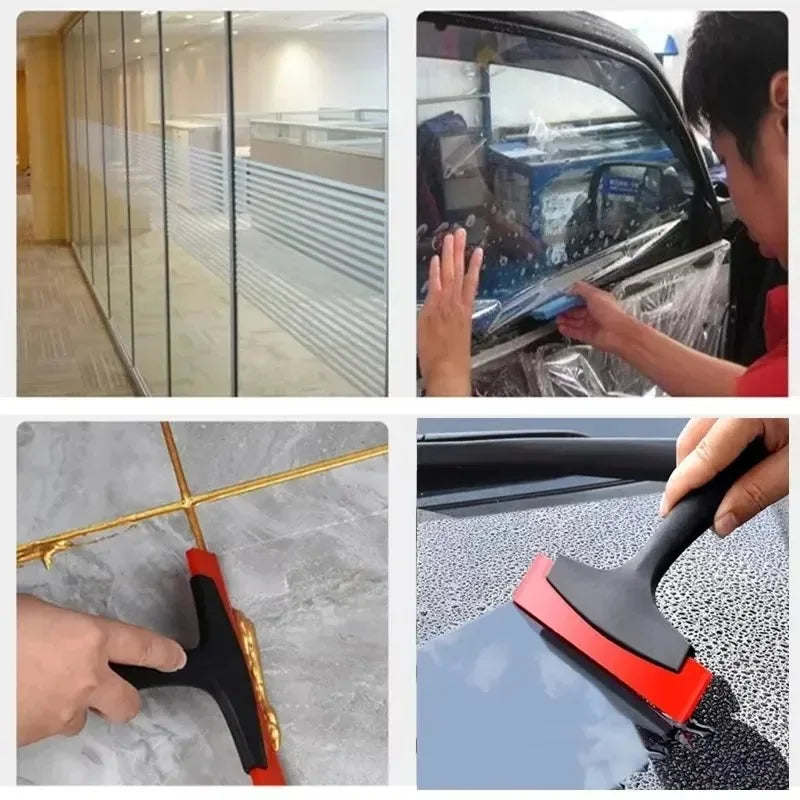Rubber Squeegee Tile Gap Cleaning Scraper, Shovel Grout for Tiling Car Film Glass Snow Ice Trowel Remover