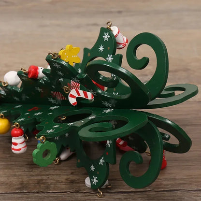 1 Pcs Decorations Creative Wooden Christmas Tree Ornament Home Desktop Party Decor New Year Kids Gifts Home Decoration Crafts