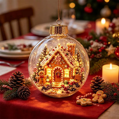 Christmas Story Decorations With Lights Creative Nutcracker Reindeer Snowman Glowing Christmas Tree Decor Pendant Crystal ball