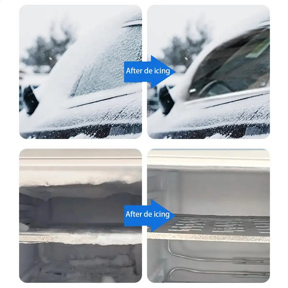 Freezer Frost Remover 100/120ml Fridge Freezer Defrosting Spray Ice Removal Spray Quickly Removes Ice Buildup Spray with Shovel