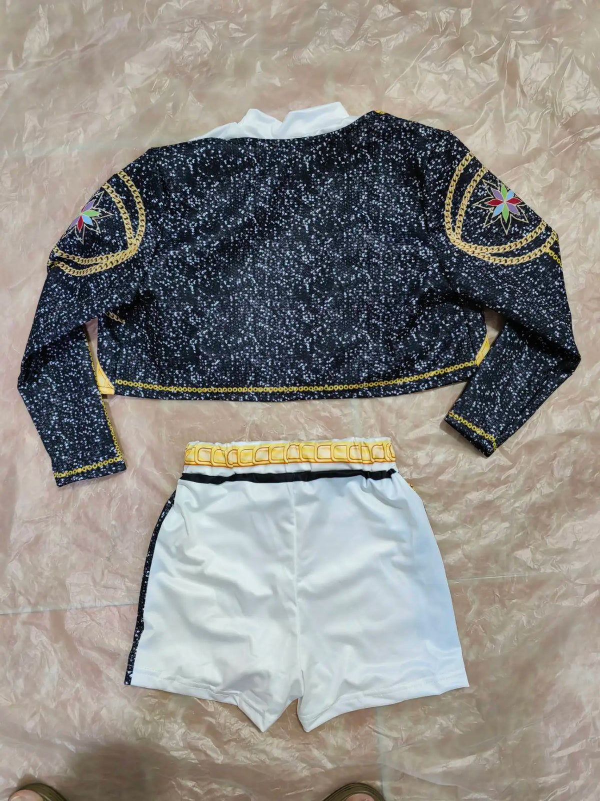 Kids Anime Cosplay Girl Costume Group Idol Singer Performance Show Black Golden Costume Child Halloween Party Clolthes Outfit