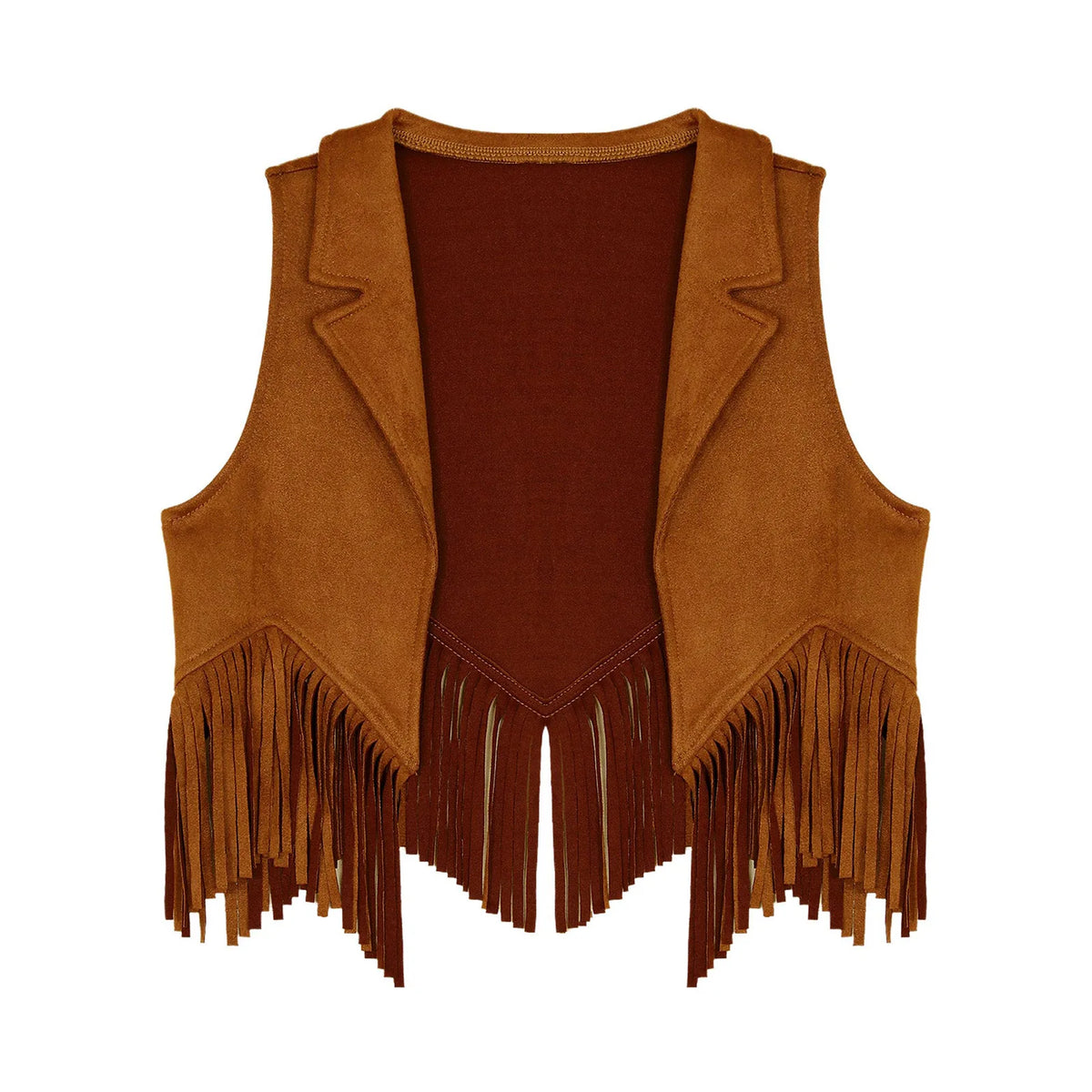 Kids Girl Boy Fringed Vest for Carnival Theme Party Tassels Top Open Front Waistcoat Child Halloween Western Cowboy Costumes