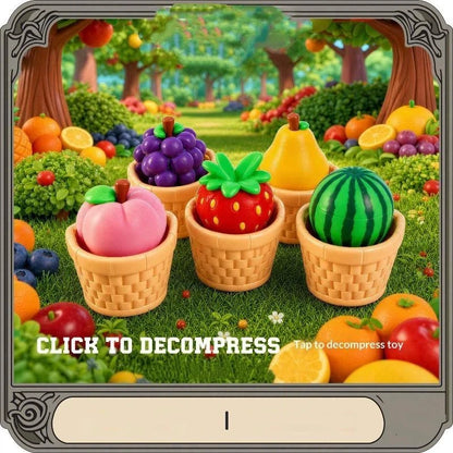 Fidget Clicker Decompression Toy 3D Printed Cute Fruit Shape Creative Anti-Stress Sensory Toy for Kids Adults Stocking Stuffer