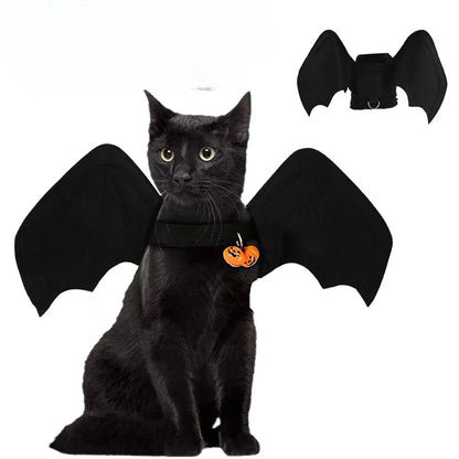Halloween Cute Pet Clothes Black Bat Wings Harness Costume for Halloween Cosplay Cat Dog Halloween Party for Pet Supplies
