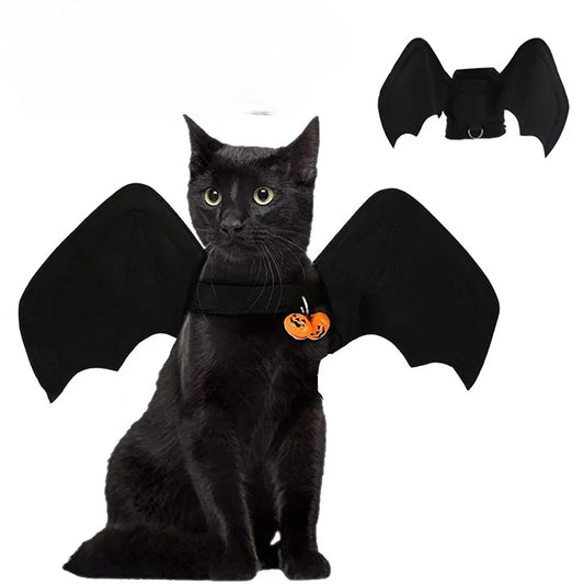 Halloween Cute Pet Clothes Black Bat Wings Harness Costume for Halloween Cosplay Cat Dog Halloween Party for Pet Supplies