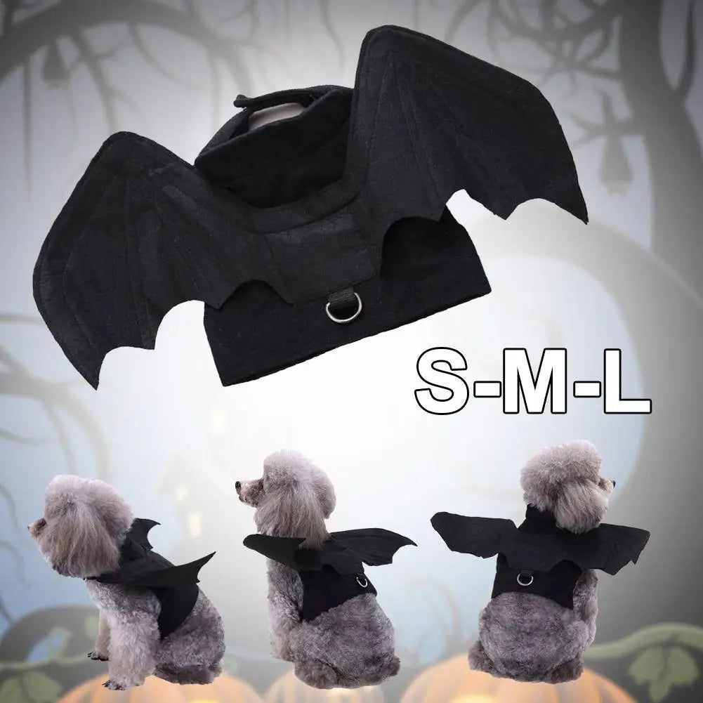 -Halloween Pet Costume - Cute Black Bat Wings Harness Costume For Cats And Dogs, Halloween Party Cosplay, Pet Supplies