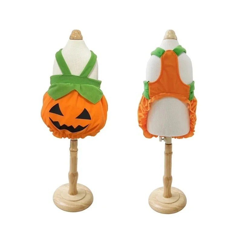 Halloween Pumpkin Pet Dress Funny Cosplay Costume For Small Dogs & Cats Cute Pumpkin  Skirt For Teddy & Kitten Halloween Outfit