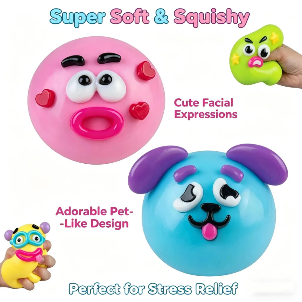 New Smushers Squishy, Curiosities Dog Face Swap Squishy Toy, Soft Moldable Cute Slow Rise Squeeze Toy, Stress Rela Relief Toy