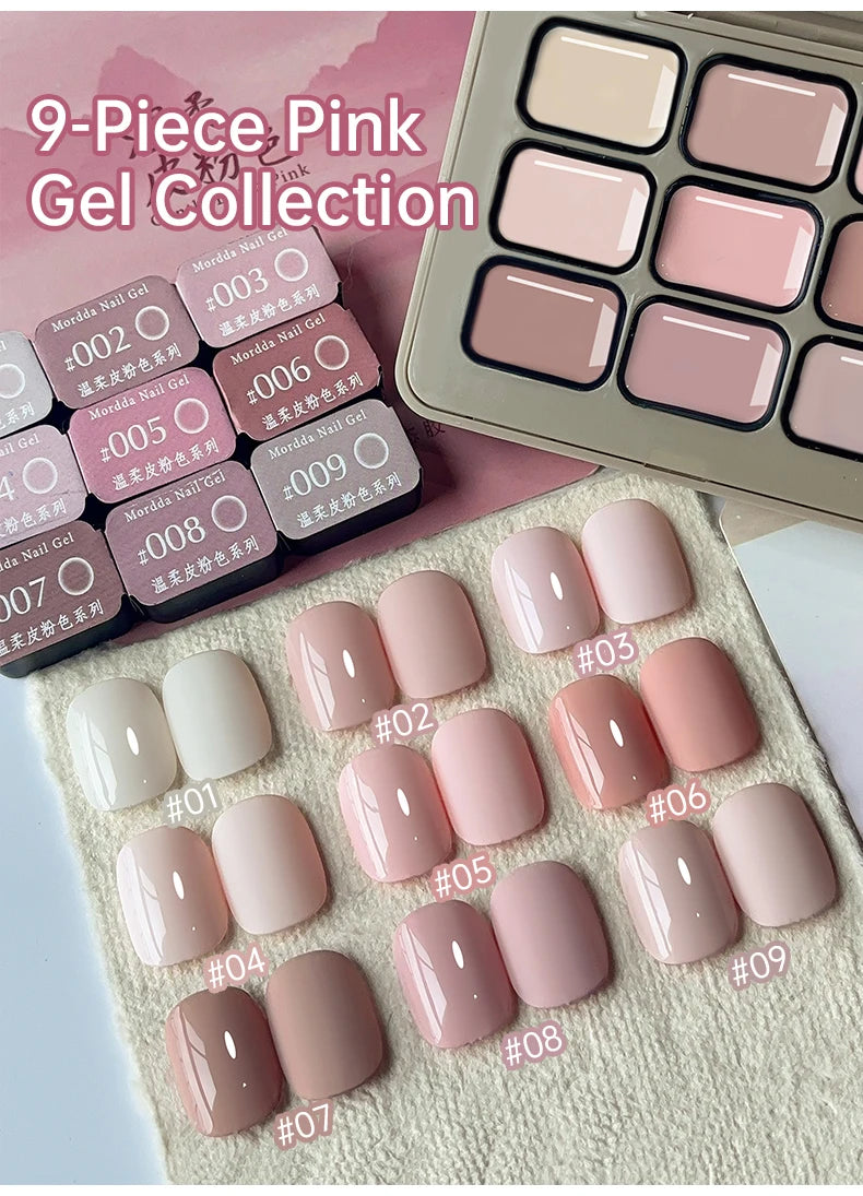 9 Colors Pink Patting Gel Smudge Canned High Saturation Popular Semi-Solid Nail Polish Gel Nail Salon
