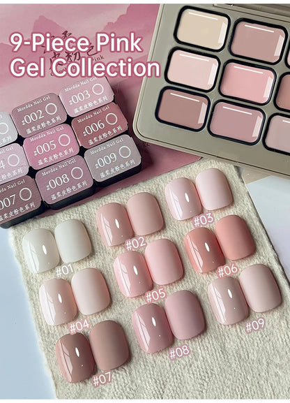 9 Colors Pink Patting Gel Smudge Canned High Saturation Popular Semi-Solid Nail Polish Gel Nail Salon