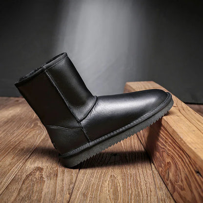 Snow Boots Men Waterproof Australia Winter Warm Shoes Non Slip Rubber Sole 100% Genuine Sheepskin Leather Big Size Wholesale
