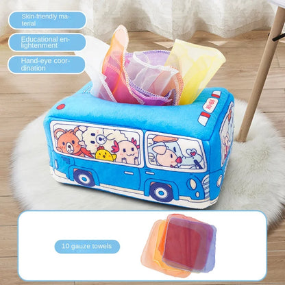 Montessori Tissue Box – Soft Sensory Pull Toy