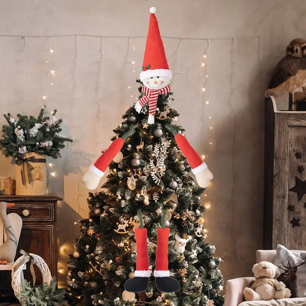 3D Christmas Decoration Supplies Creative Cute Hugging Tree Doll Pendant Three-dimensional Santa Claus DIY Decor Supplies